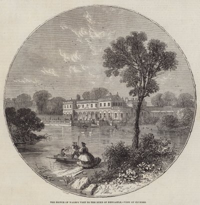 Der Besuch des Prinzen von Wales beim Herzog von Newcastle, Ansicht von Clumber von William Henry Prior