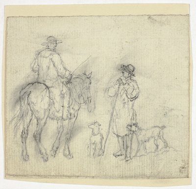 Mann mit Hunden und ein anderer zu Pferd von William Henry Pyne