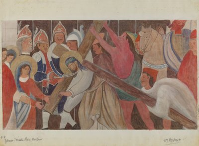 Station des Kreuzes Nr. 4: Jesus begegnet seiner Mutter, ca. 1936 von William Herbert