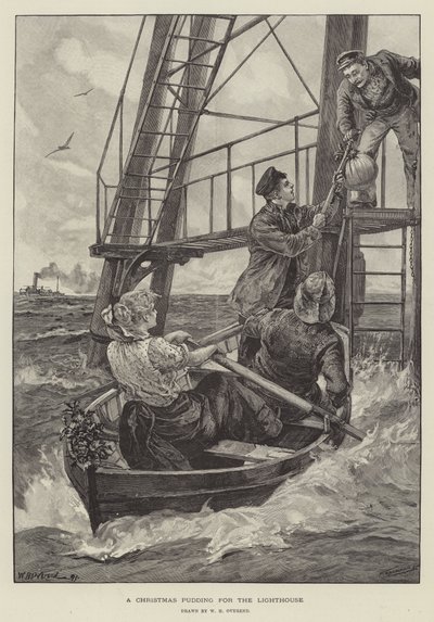Ein Weihnachtskuchen für den Leuchtturm von William Heysham Overend