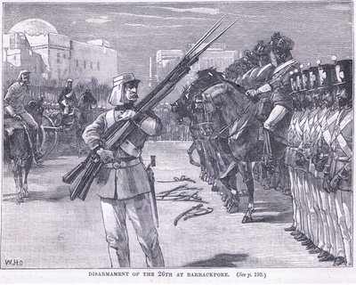 Entwaffnung des 26. in Barrackpore, 1857 von William Heysham Overend