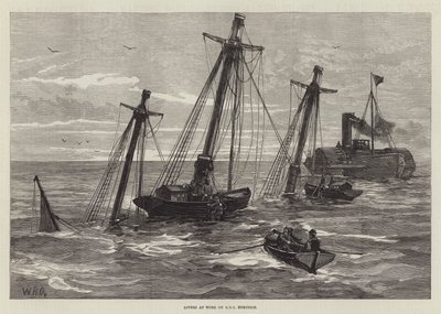 Taucher bei der Arbeit an der HMS Eurydice von William Heysham Overend