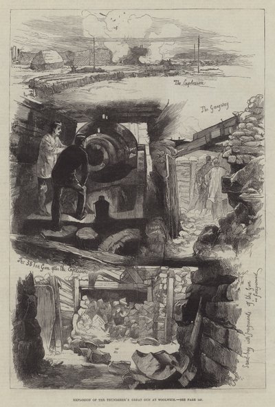 Explosion der großen Kanone des Thunderer in Woolwich von William Heysham Overend