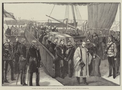 Begräbnis des Herzogs von Albany, Landung des Leichnams von der königlichen Yacht Osborne in Portsmouth von William Heysham Overend