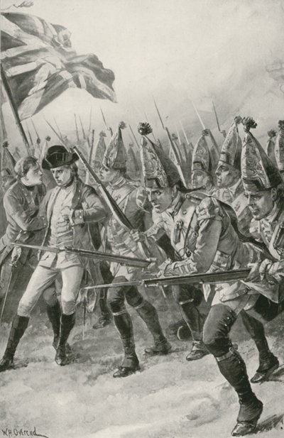 General Wolfe wird tödlich verwundet, als er den Angriff auf die Ebenen von Abraham anführt von William Heysham Overend