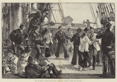 Leben an Bord eines Kriegsschiffs, Samstagnachmittag, Hände zum Tanzen und Skylark von William Heysham Overend