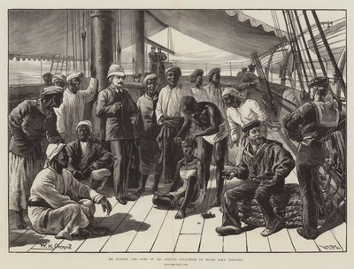 Mr. Stanley und einige seiner afrikanischen Anhänger an Bord der HMS Industry von William Heysham Overend