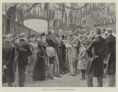 Empfang von Lord Salisbury am Bahnhof von Belfast von William Heysham Overend