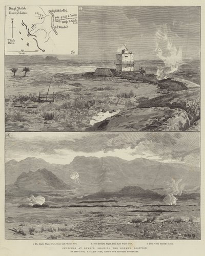 Skizzen in Suakin, die Position des Feindes zeigend von William Heysham Overend