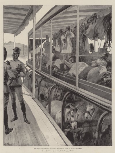 Der Vormarsch nach Dongola, das Truppendeck eines Nil-Dampfers von William Heysham Overend