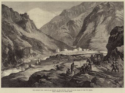 Der Afghanische Krieg, Pass von Ali Musjid im Khyber, mit der Vorhut der 14. Sikhs von William Heysham Overend