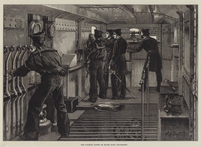 Der Kommandoturm an Bord der HMS Thunderer von William Heysham Overend