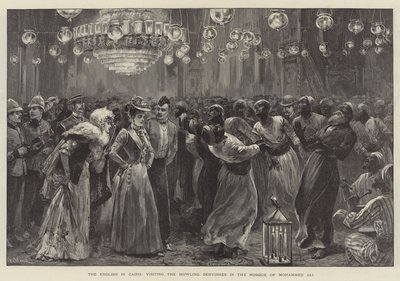 Die Engländer in Kairo, Besuch der heulenden Derwische in der Moschee von Mohammed Ali von William Heysham Overend