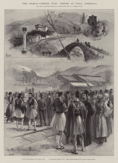Der Griechisch-Türkische Krieg, Szenen in Volo, Thessalien von William Heysham Overend