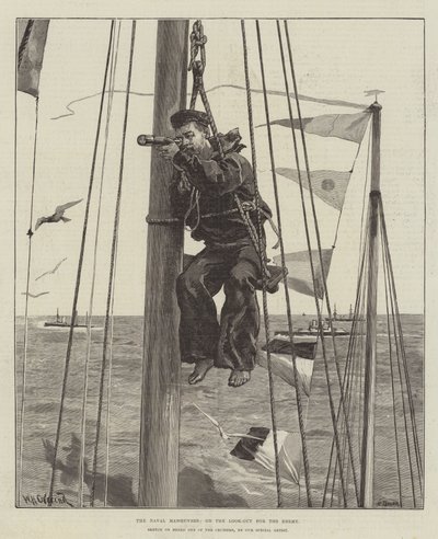 Die Marine-Manöver, auf der Suche nach dem Feind von William Heysham Overend