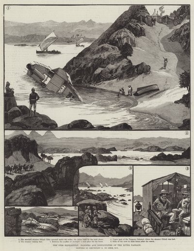 Die Nil-Expedition, Gefahren und Schwierigkeiten der Flussdurchfahrt von William Heysham Overend