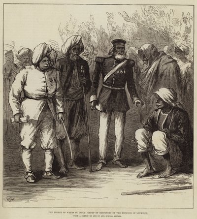 Der Prinz von Wales in Indien, Gruppe von Überlebenden der Verteidigung von Lucknow von William Heysham Overend