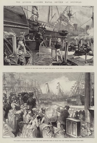 Die Jubiläumsflottenparade der Königin in Spithead von William Heysham Overend