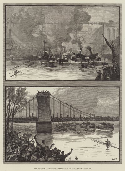 Das Rennen um die Rudermeisterschaft auf dem Tyne von William Heysham Overend