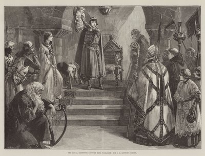 Kostümball-Tableaux des Royal Institute, Sir J D Lintons Gruppe von William Heysham Overend