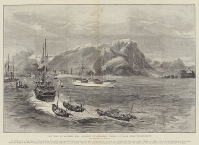 Der Krieg in Ostasien, Landung japanischer Truppen am Shan Tung Vorgebirge von William Heysham Overend