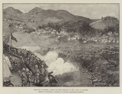 Der Krieg in Sikkim, Angriff der Tibeter auf das Lager in Gnatong von William Heysham Overend
