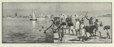 Der Krieg im Sudan, Massowah, von der zweiten Insel, zeigt den Damm von William Heysham Overend