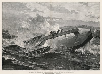 Die Rettung der Besatzung der Cleopatra bei Morgengrauen in der Biskaya von William Heysham Overend