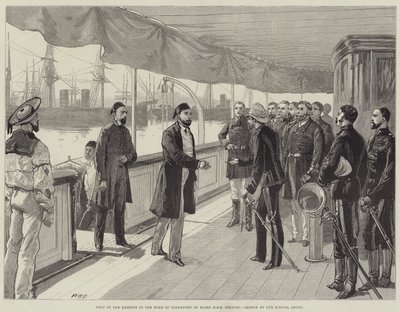 Besuch des Khediven beim Herzog von Connaught an Bord der HMS Helicon von William Heysham Overend