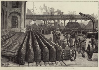 Kriegsproduktionen im Arsenal von Woolwich, 700 Pfund Palliser-Granaten für die 38-Tonnen-Kanonen von William Heysham Overend