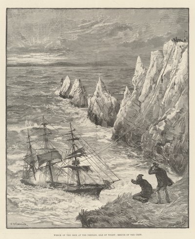Wrack der Irex an den Needles, Isle of Wight, Rettung der Besatzung von William Heysham Overend