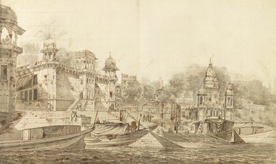 Ansicht eines Teils der Stadt Benares, ca. 1781 von William Hodges