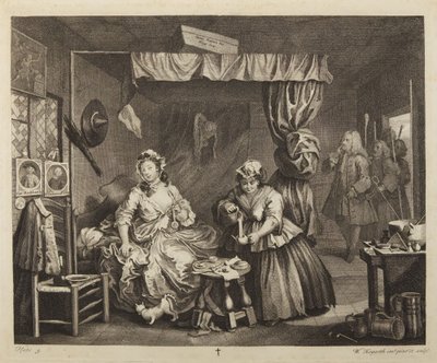 Der Lebensweg einer Dirne, Platte 3 von William Hogarth