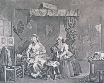 Der Lebensweg einer Dirne, Platte Drei: Von einem Magistrat verhaftet, 1732 von William Hogarth