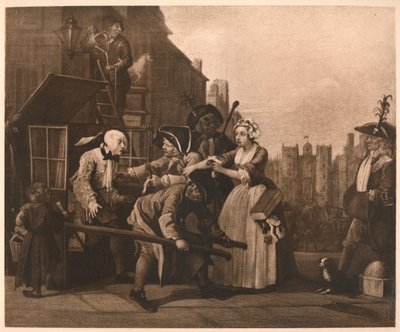 Ein Wüstling Fortschritt - 4: Die Verhaftung, 1733 von William Hogarth