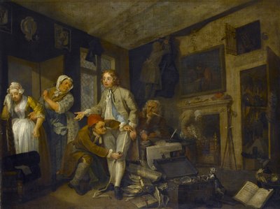 Der Lebenswandel eines Wüstlings I: Der Wüstling übernimmt seinen Besitz, 1733 von William Hogarth