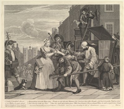 Der Lebenswandel eines Wüstlings, Tafel 4, 25. Juni 1735 von William Hogarth