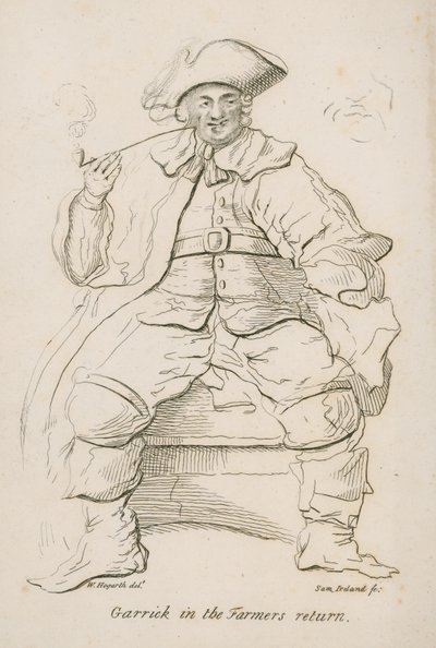 David Garrick in der Rückkehr des Bauern von William Hogarth