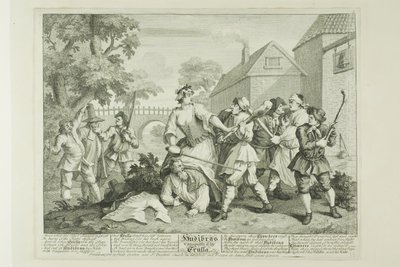Hudibras von Trulla besiegt, Platte fünf aus Hudibras von William Hogarth