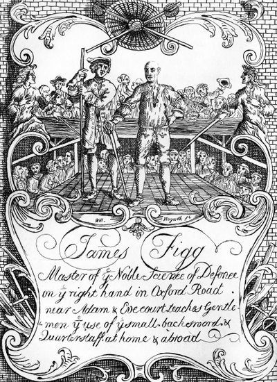 James Figg - Werbung, ca. 1729/30 von William Hogarth
