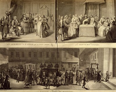 Urteil über eine junge schwangere Frau, Taufe und Beerdigung von William Hogarth