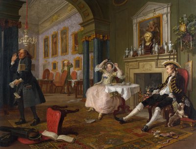 Heirat à la Mode: II - Das Tête-à-Tête, ca. 1743 von William Hogarth