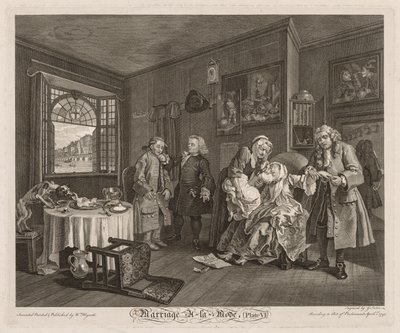 Heirat à la Mode: Der Tod der Gräfin, 1745 von William Hogarth