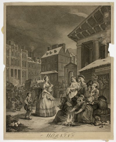 Morgen, Platte eins aus Die vier Tageszeiten von William Hogarth