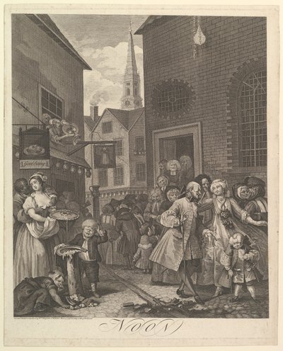 Mittag Die vier Tageszeiten, 25. März 1738 von William Hogarth