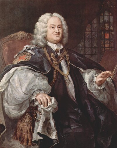 Porträt von Benjamin Hoadly (1676–1761), englischer Geistlicher, war nacheinander Bischof von Bangor, Hereford, Salisbury und Winchester von William Hogarth