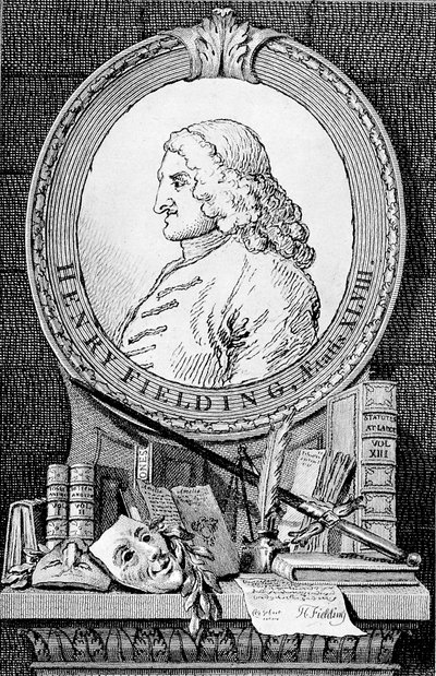 Porträt des Romanautors und Dramatikers Henry Fielding 1707-1754, 1762 von William Hogarth