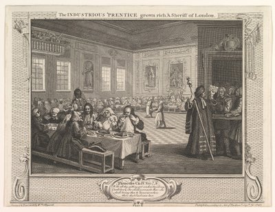 Der fleißige Lehrling, der reich und Sheriff von London wurde von William Hogarth