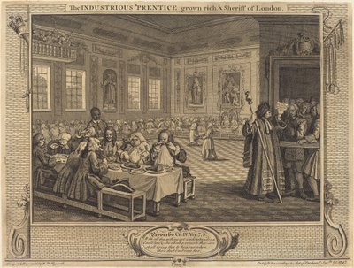 Der fleißige Lehrling wird reich und Sheriff von London von William Hogarth