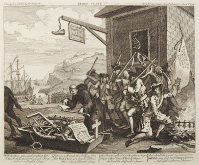 Die Invasion, Platte 1: Frankreich von William Hogarth